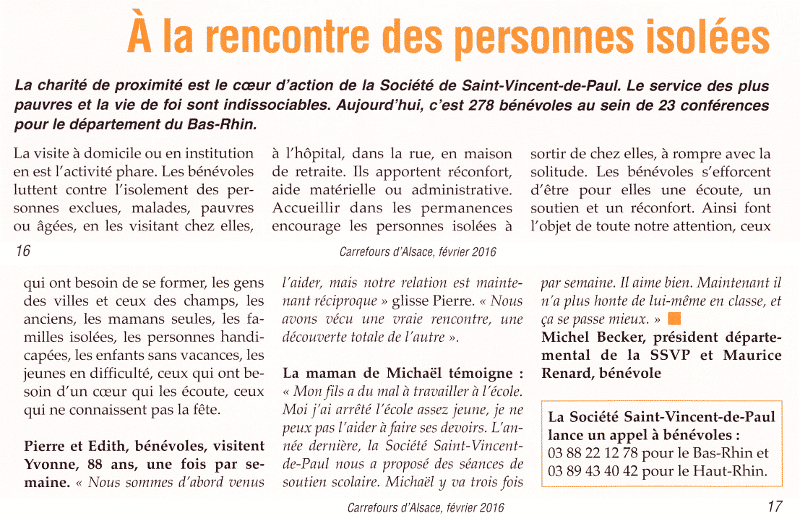 dossier spécial “Solidarités et espérances”